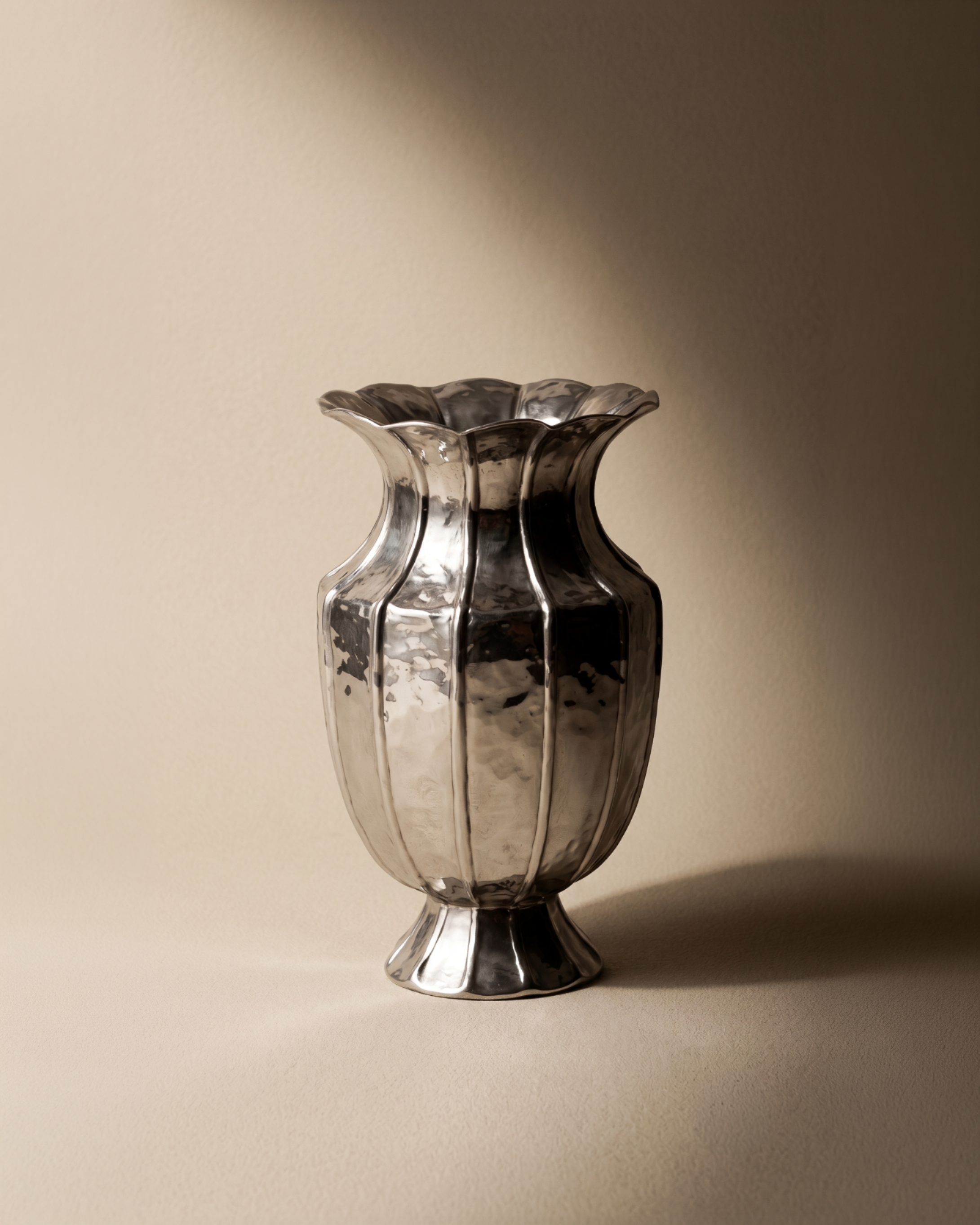 Textured Silver Vase (Wide)  by Home Like That