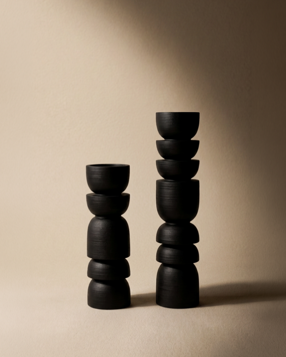 Totem Black Candle Pillar (small) by Home Like That