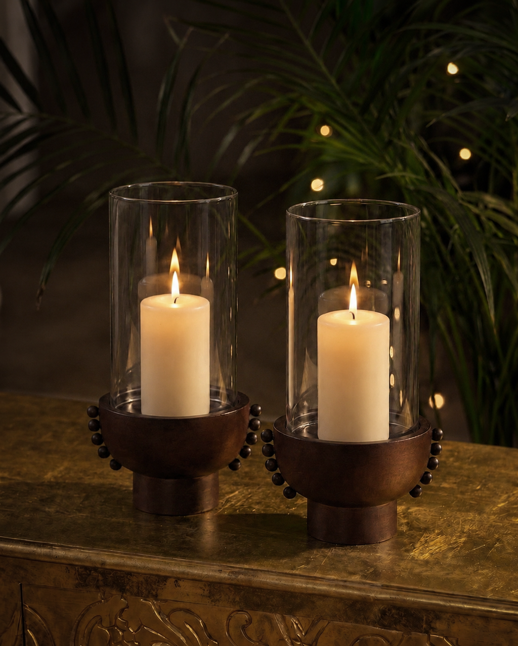 Beaded Hurricane Lantern by Home Like That