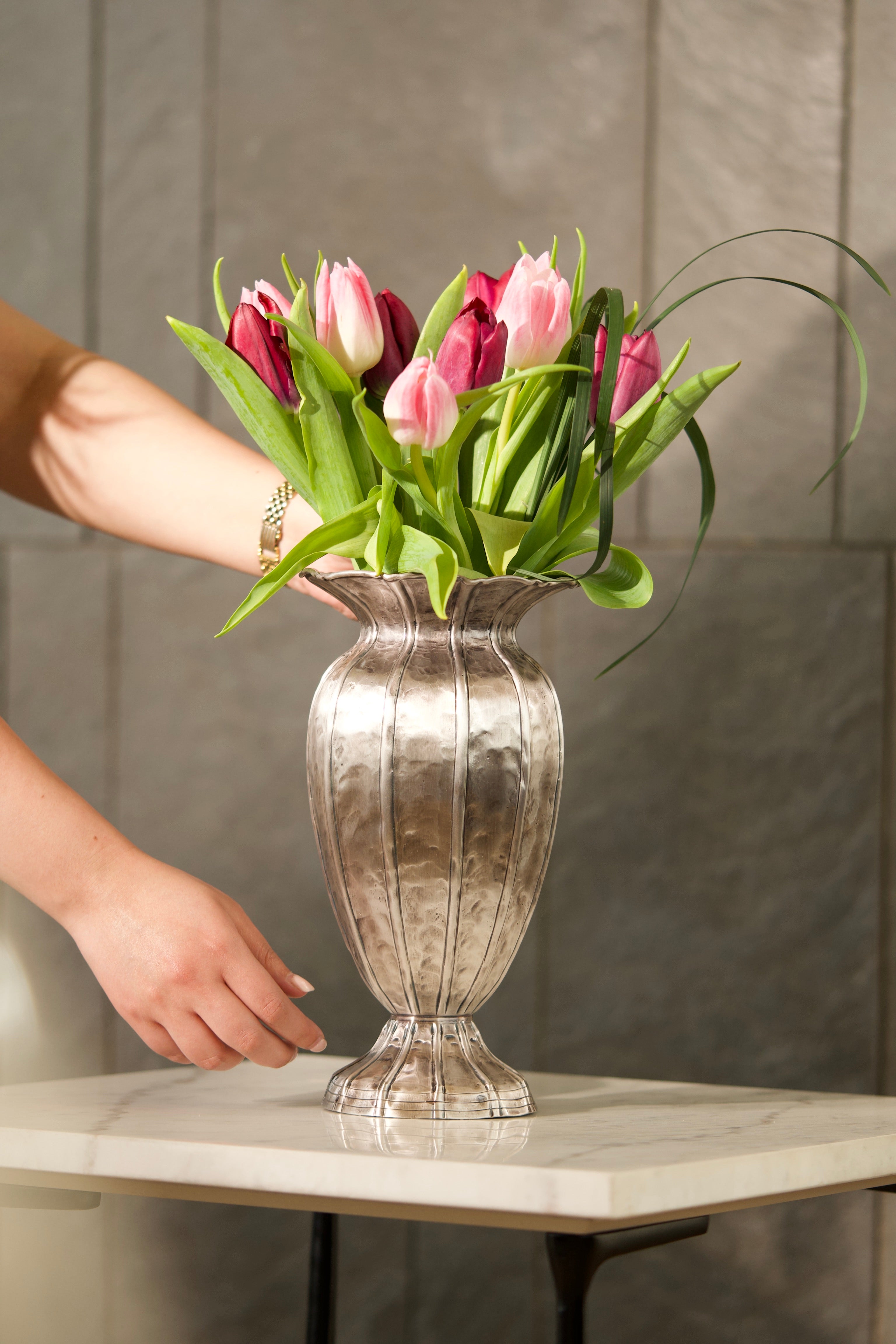 Textured Silver Vase (Slim) by Home Like That